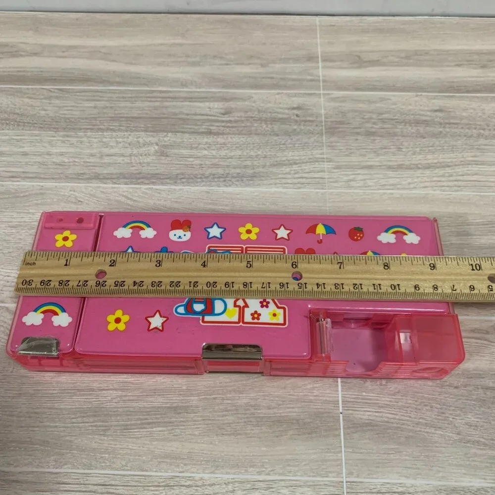 Vintage 2002 Sanrio Japan Hello Kitty And Mimmy Vinyl Magnetic Pencil Case